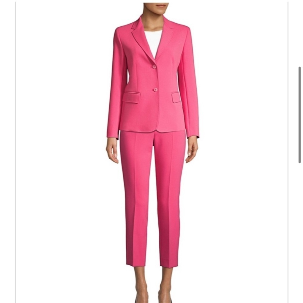 $255 NWT Weekend Max Mara Size 8 Opaco Hot Pink Tailored Trousers Dress Pants